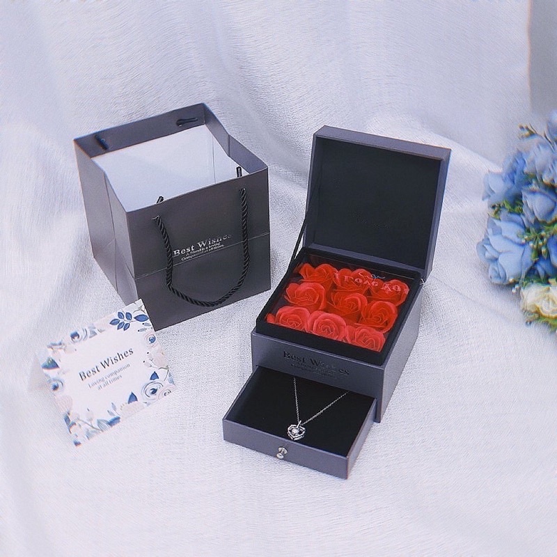 

[Merleeshop] Rose Gift Box - Bunga Sabun - tempat kalung