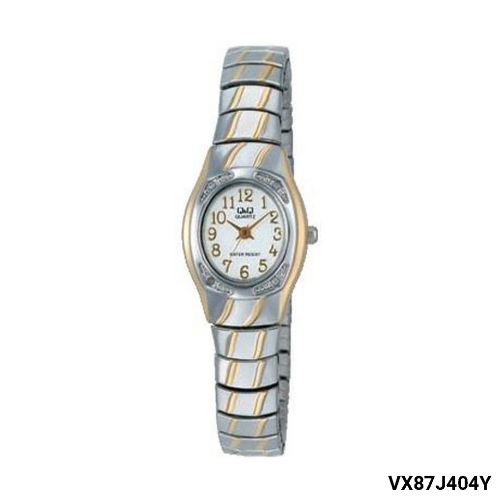 SALE Jam Tangan Wanita Stylist Casual Business Rantai Stainless Steel Analog Original Q&amp;Q QnQ QQ VY93/VX87 Series