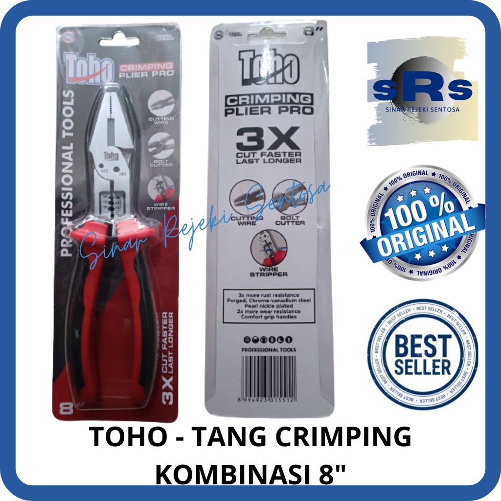 TOHO - TANG KOMBINASI/TANG CRIMPING KOMBINASI 8 INCH