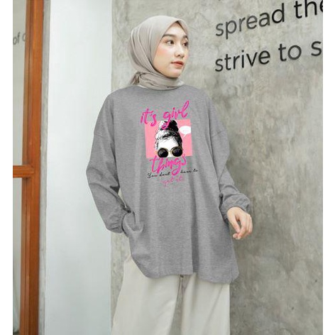 BLOUSE OVERSIZE LENGAN PANJANG KARET LD 130CM DTF ITS GIRL