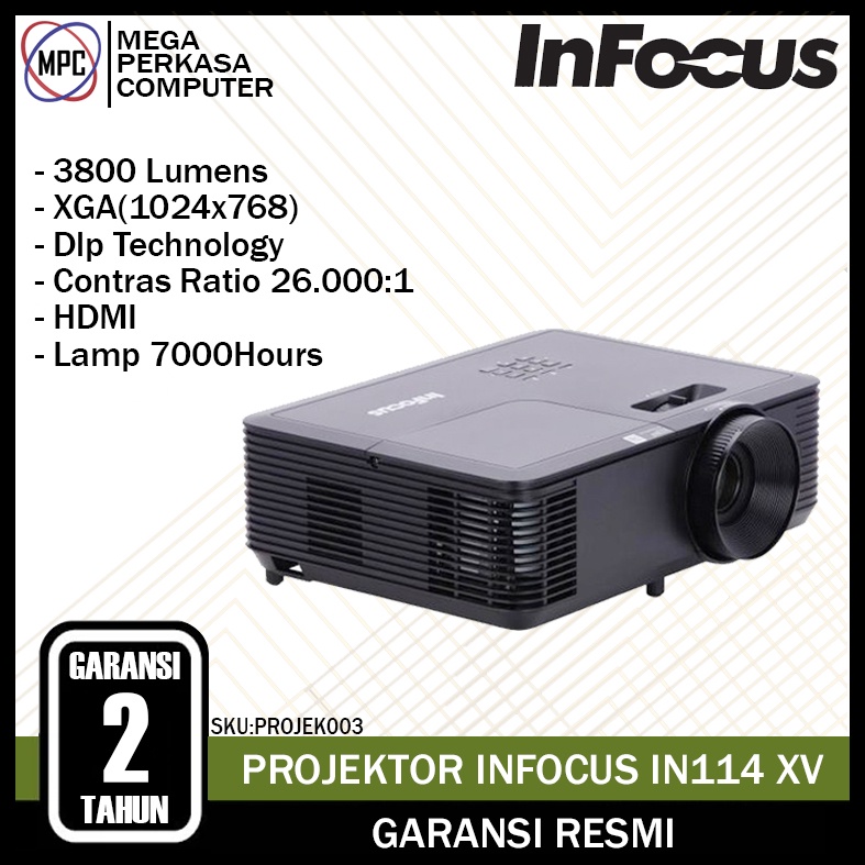 PROJEKTOR PROYEKTOR INFOCUS IN 114XV INFOCUS IN114XV 3800 LUMENS