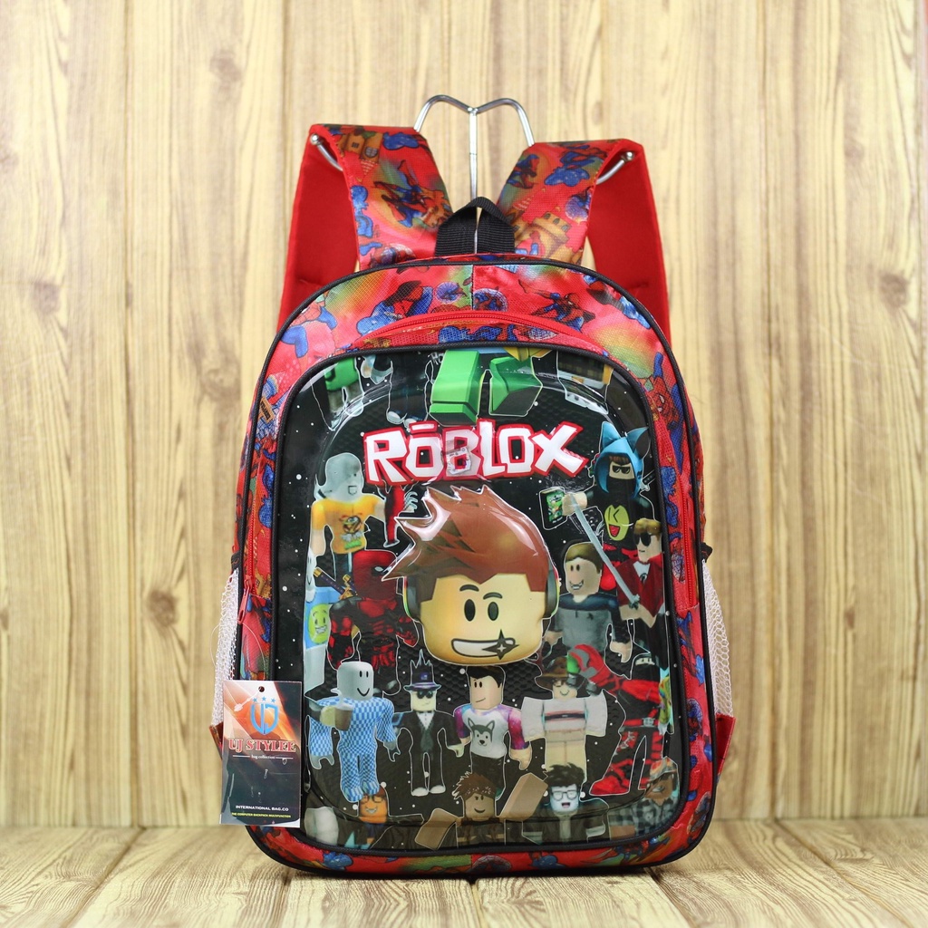 Tas Ransel Anak Cowok Lampu LED SD TK Backpack Sekolah Anak Laki-Laki Karakter Kartun Roblox 3D Merah Tas Ngaji TPA TPQ Murah Bahan Dolby