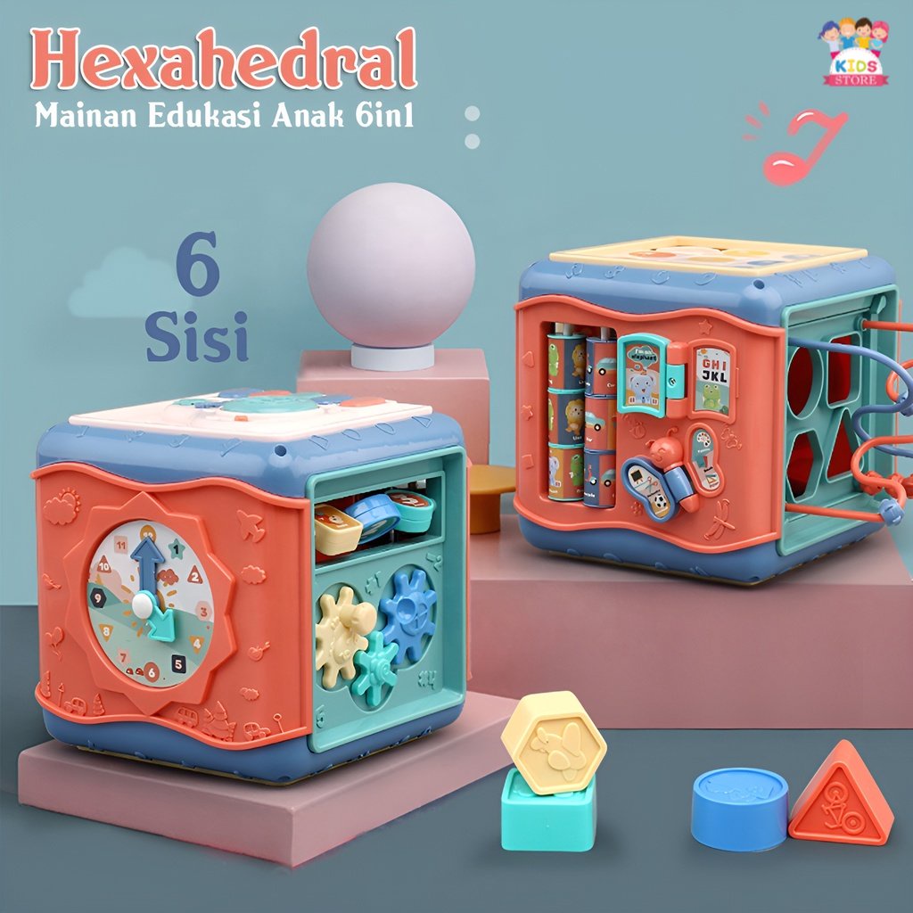 Hexahedral 6 Sisi | Mainan Edukasi Anak 1/2/3/4/5 Tahun Laki Laki Perempuan | Kado Ulang Tahun Anak