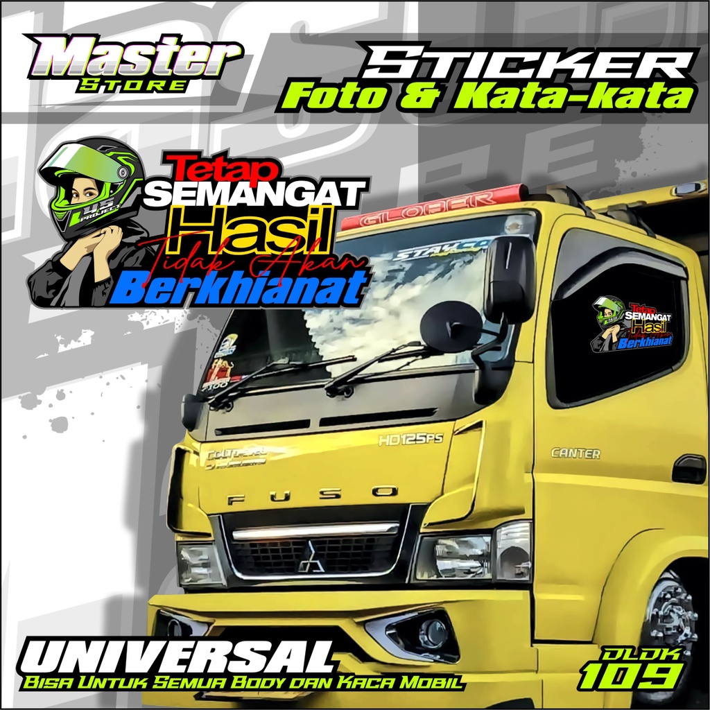 Sticker Kata-kata Keren, Motivasi, Lucu Motif TETAP SEMANGAT Simpel Universal Bisa untuk Semua Kaca 