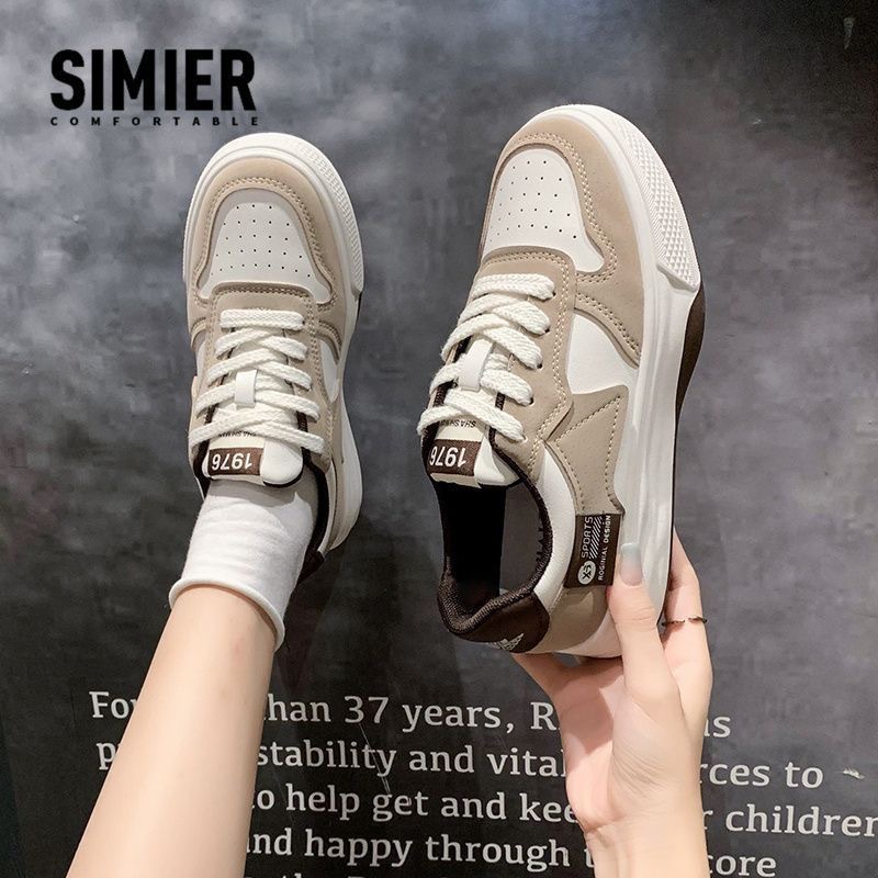 SHOEGALLERY LV0212 Sepatu Sneakers Wanita Import Dua Warna Fashion Triangle