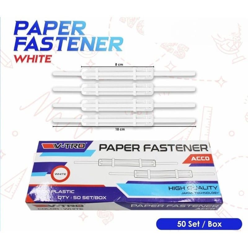 

50PCS PAPER FASTENER ACCO FASTENER PENGIKAT KERTAS KLIP KERTAS PUTIH DAN WARNA