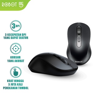 ROBOT  Mouse Wireless M206 2.4GHz Optical 1600DPI Kursor Akurat Cocok untuk PC Laptop Original - Garansi 1 Tahun