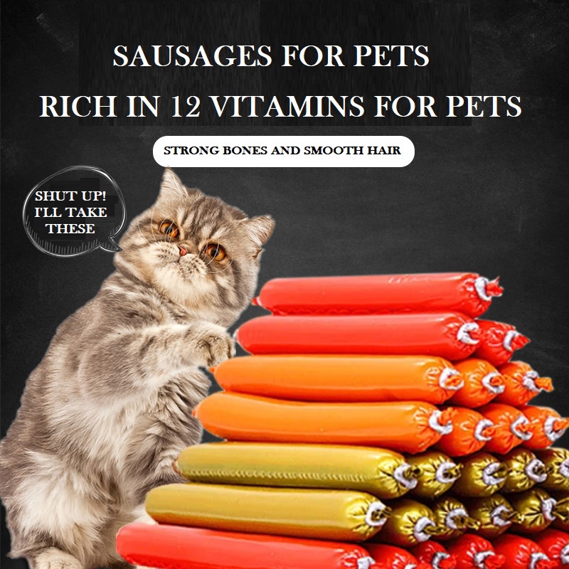 Hugopet Snack Kucing Anjing Vitamin Sosis Kucing Cemilan Pet Makanan Hewan Dog Cat Food Snack Treats