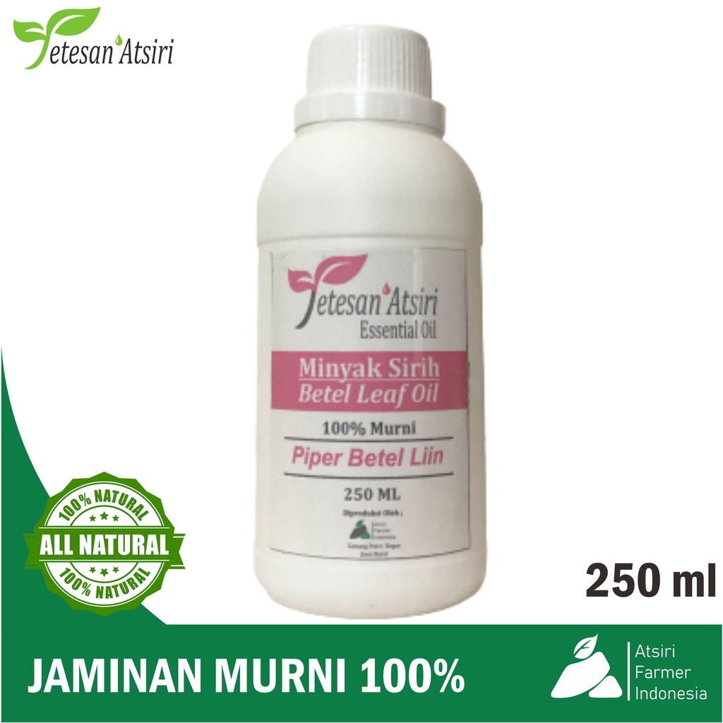 250ml minyak atsiri daun sirih murni tanpa campuran piper betel leaf pure essential oil aromatherapy therapeutic grade diffuser humidifier burner aromaterapi esensial essensial esential penyulingan tanpa campuran TETESAN ATSIRI minyak sirih murni