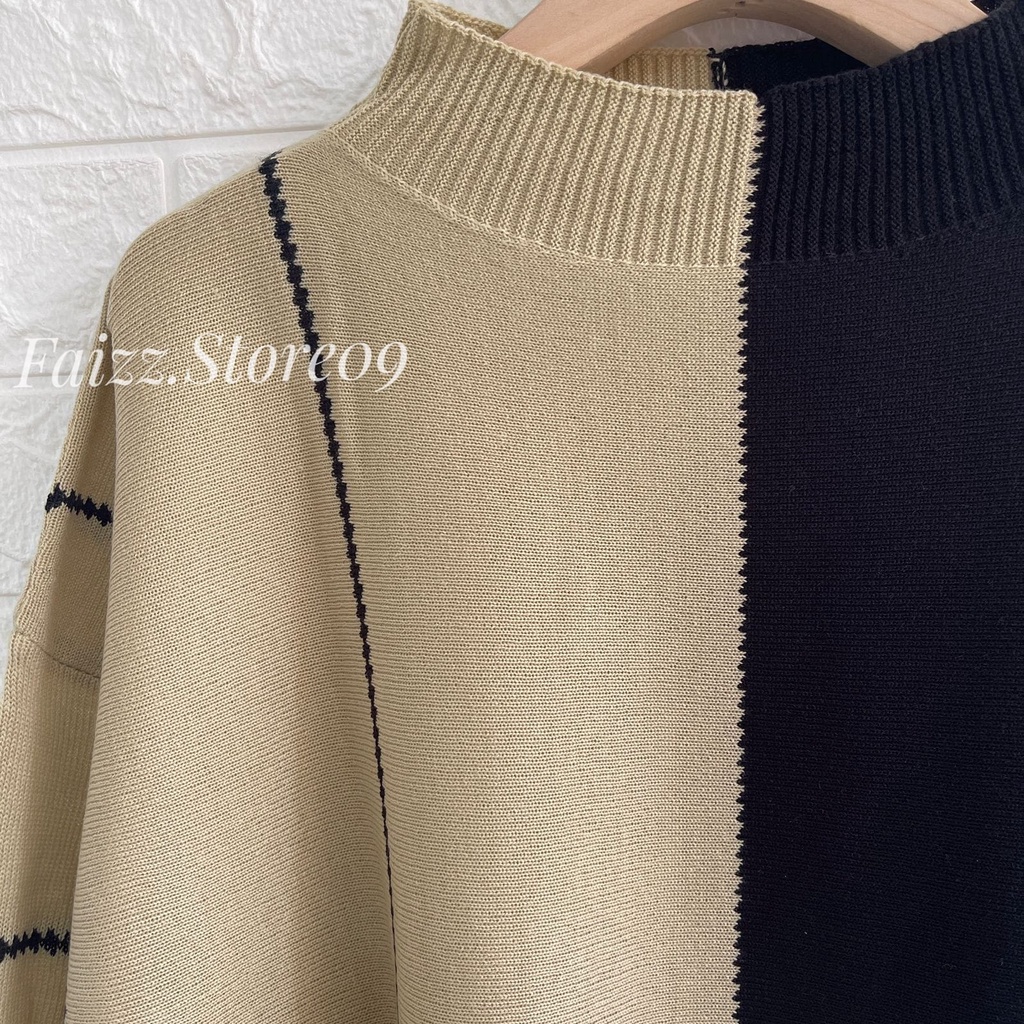 LAURA OVERSIZE TOP ATASAN KALONG RAJUT WANITA OVERSIZED
