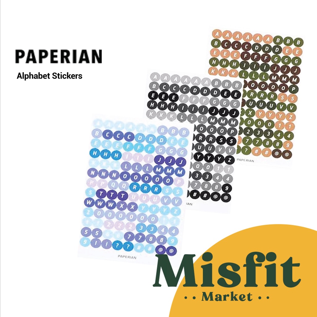 

Paperian Alphabet Stickers for Bullet Journal Sticker Huruf Warna Warni