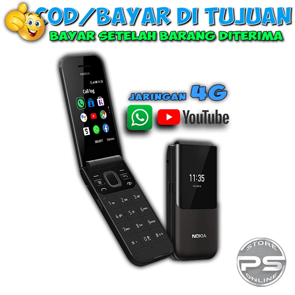 HP Nokia 2720 4G - Lipat - Dual Sim - Dua Layar - Bisa WA dan YT - Android KaiOs