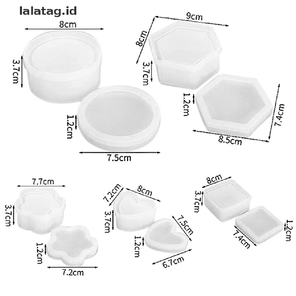 [lalatag] Wadah Cetakan Silikon Epoxy Resin Mould DIY Kotak Penyimpanan Perhiasan Membuat Kerajinan [ID]