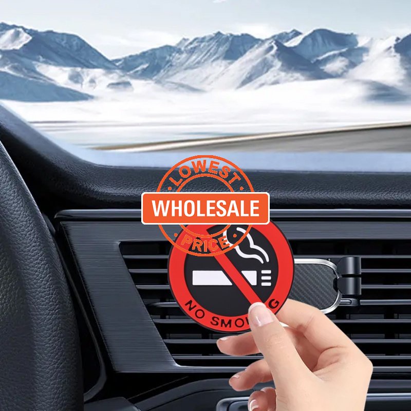 [Harga Grosir] Round Sign Dekorasi Silikon Stiker Peringatan Universal Aksesoris Mobil No Smoking Sign Sticker Self-adhesive Tahan Air Stiker Mobil