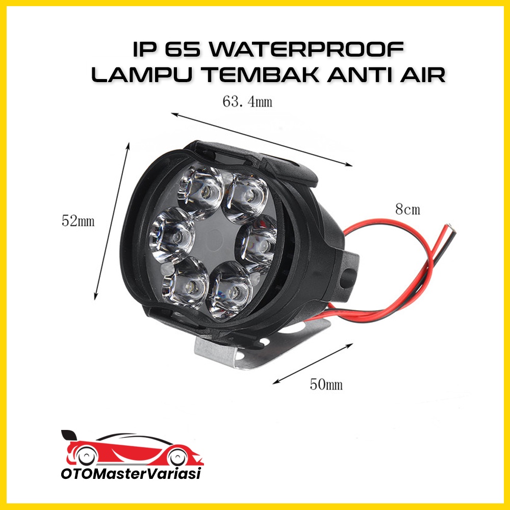 Lampu Tembak Sorot LED Spion Motor Mobil CREE 6 Mata 6 WATT 12V Work Light Terang Anti air