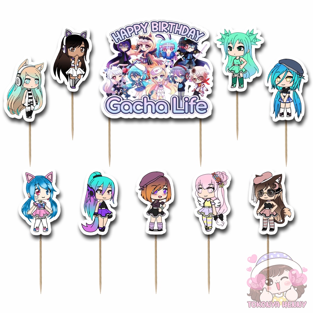 Topper Cake Hiasan Kue Ulang Tahun motif GACHA LIFE