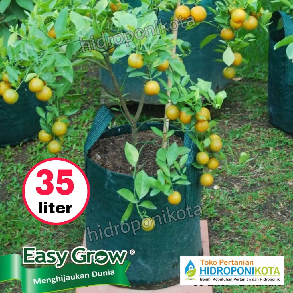 EASY GROW - PLANTER BAG 35 LITER - size 37 x 33 cm - planterbag easy grow - merk EASY GROW ASLI