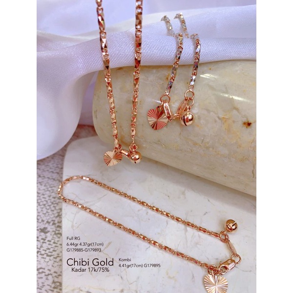 CHIBIGOLD - Gelang tangan emas Lovina emas 750 kadar 17k
