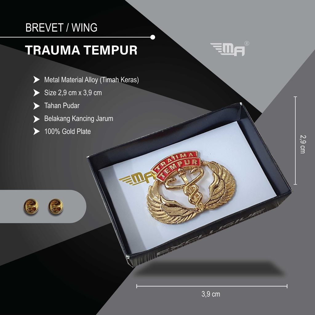 Brevet Wing Trauma Tempur Brivet Pin