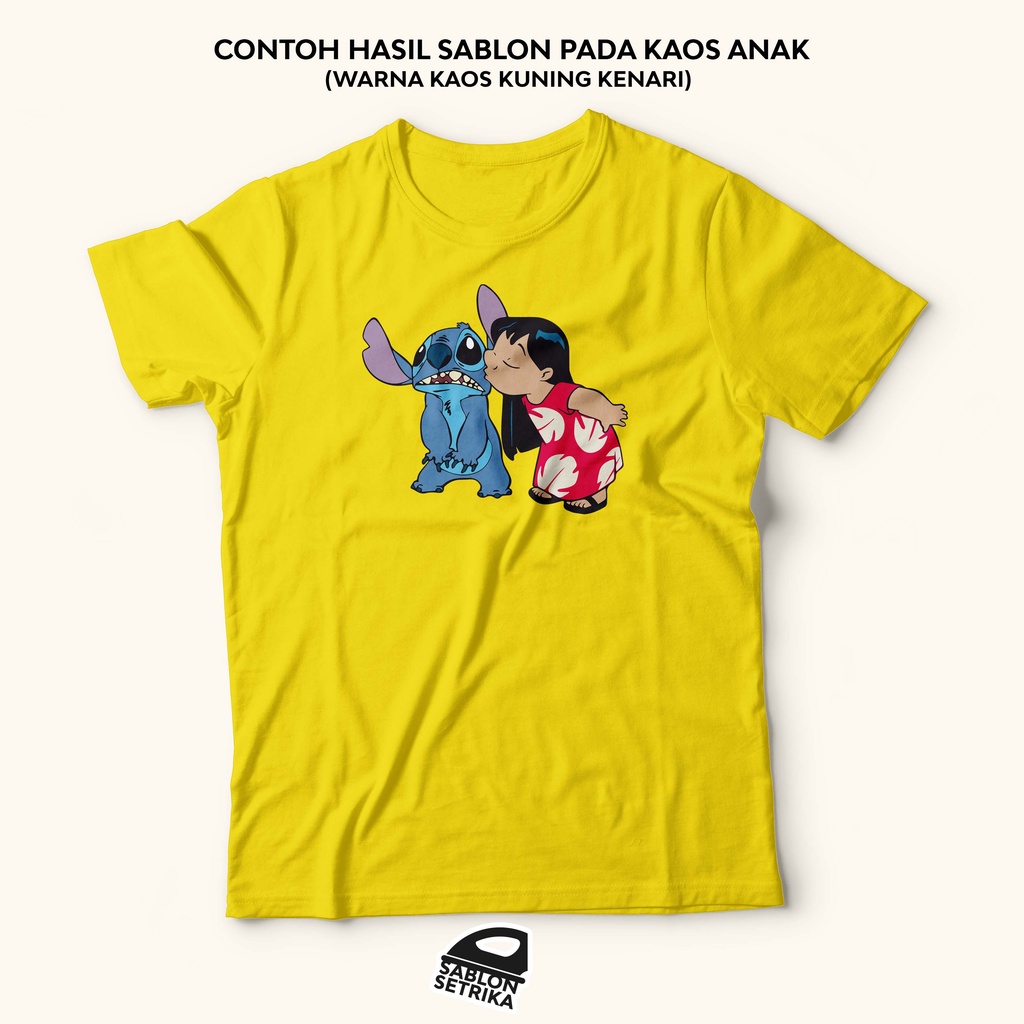 SABLON SETRIKA SABLON DTF PRINTING TEMA KARTUN STITCH