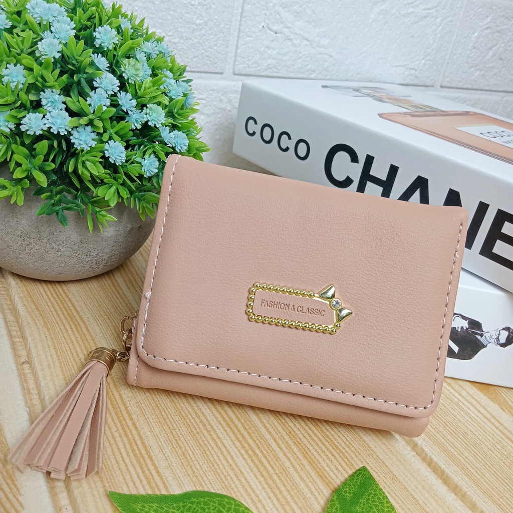 Dompet Lipat Wanita Zipper Fashion Style Korea Dompet Cewek Mini Multifungsi Women Wallet PU Satu7an D78