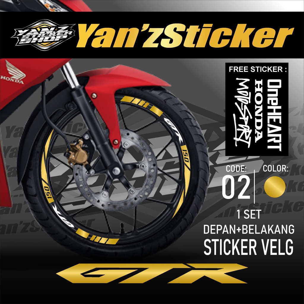 Aksesoris Stiker Cutting Sticker List Velg Motor Honda SUPRA GTR 150 Lis Pelek Velk Variasi Set Depa