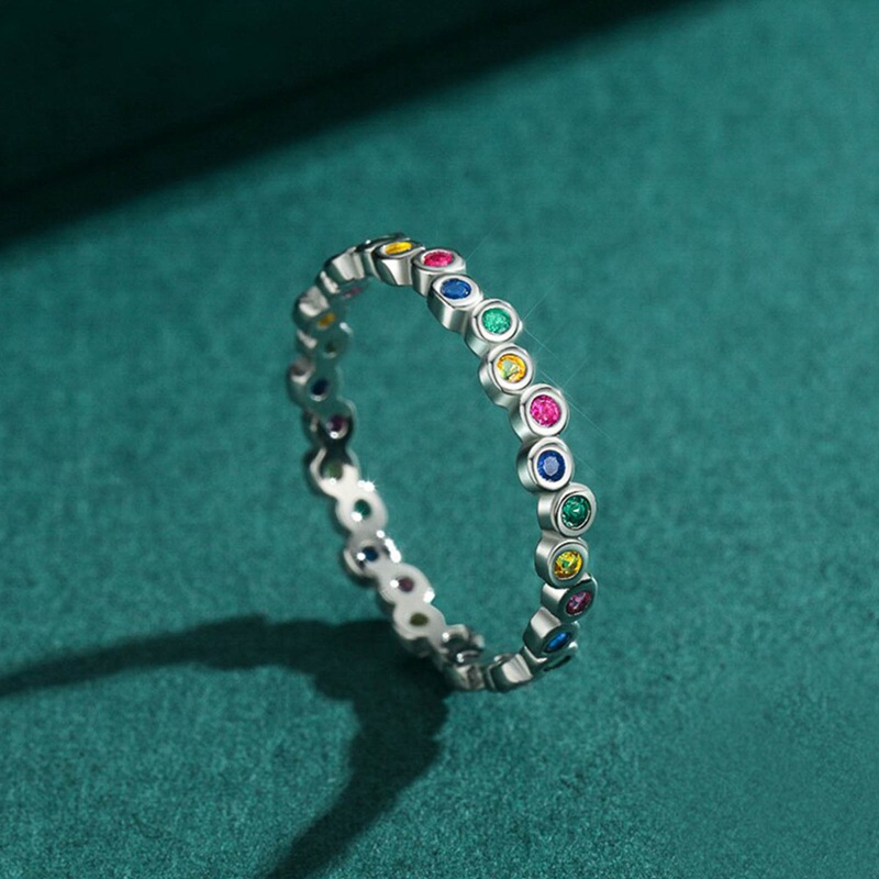 Mewah Korea Jari Cincin Multicolor Zirkon Cincin Fashion Unik Tembaga Wanita Gadis Fashion Perhiasan