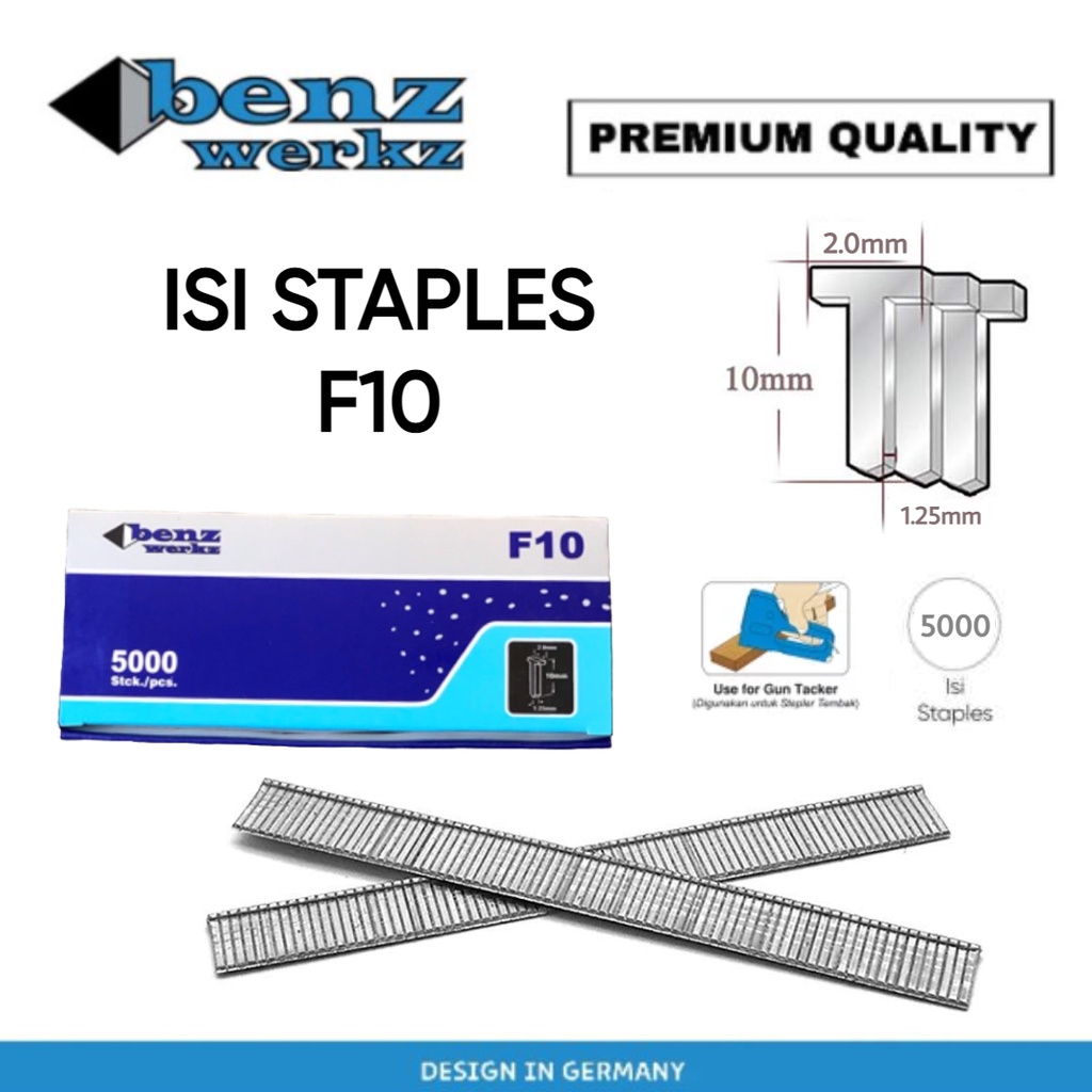 

BENZ Isi Staples Gun F10 Isi Refill Mesin Paku Tembak Air Nailer Stapler Gun