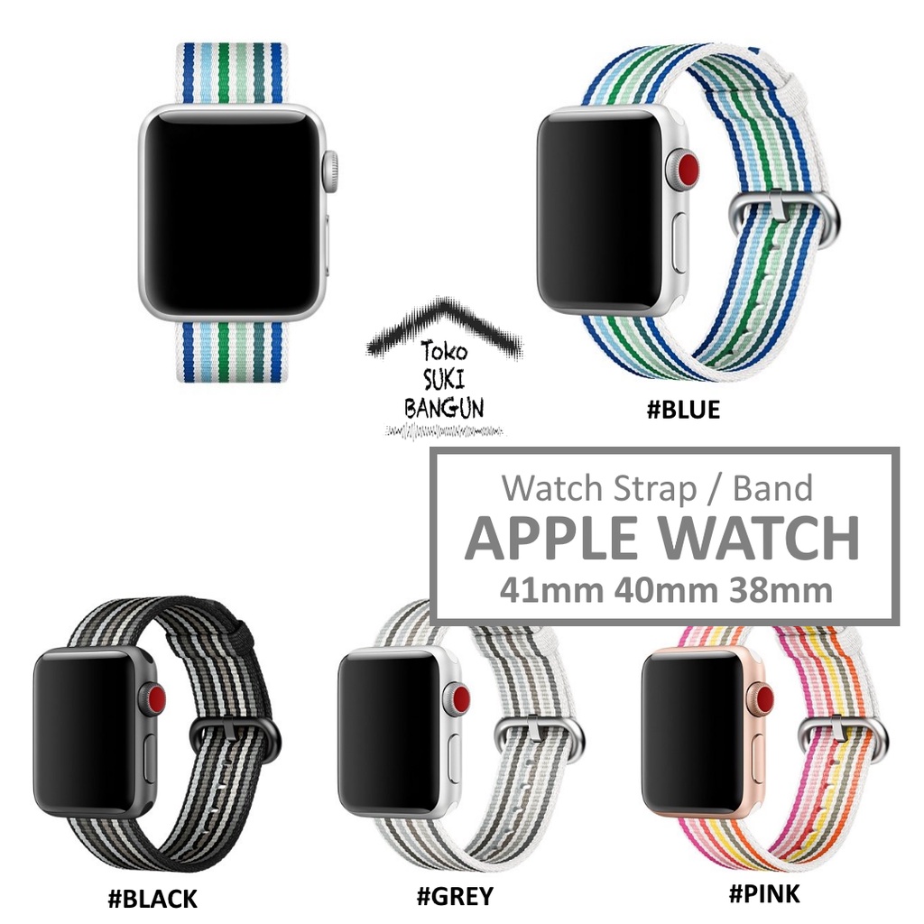 Strap Apple Watch Series 8 7 6 5 4 3 2 1 41mm 40mm 38mm TALI JAM WOVEN Nylon STRIPE