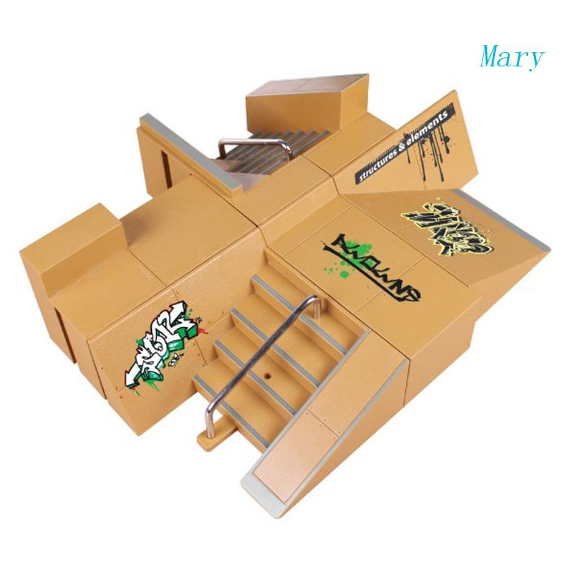 Mary 8pcs Kit Skate Park Ramp Parts Untuk Tech Deck Fingerboard Mini Finger Skateboard