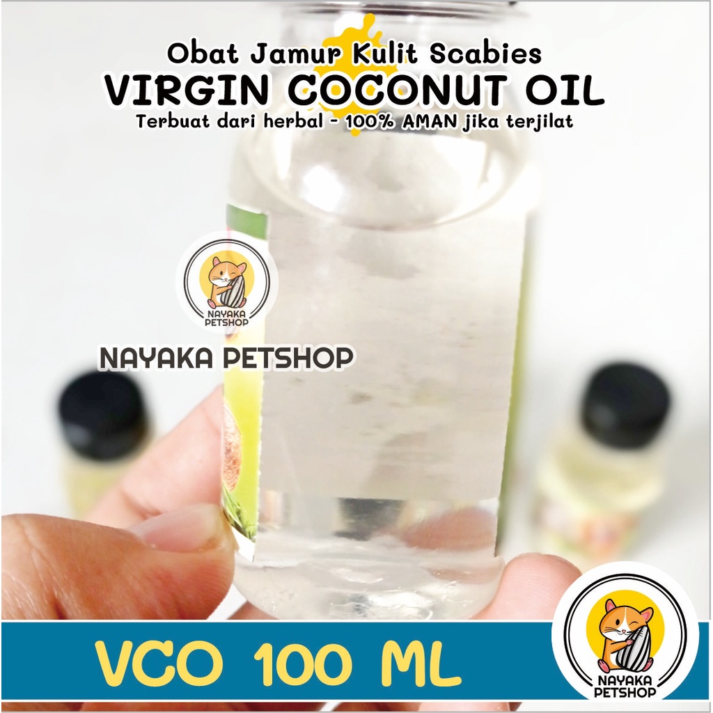 VCO 100 ml Herbal Obat Jamur Kulit Scabies Hewan Kucing Hamster Anjing Kelinci Virgin Coconut Oil Minyak Kelapa Murni