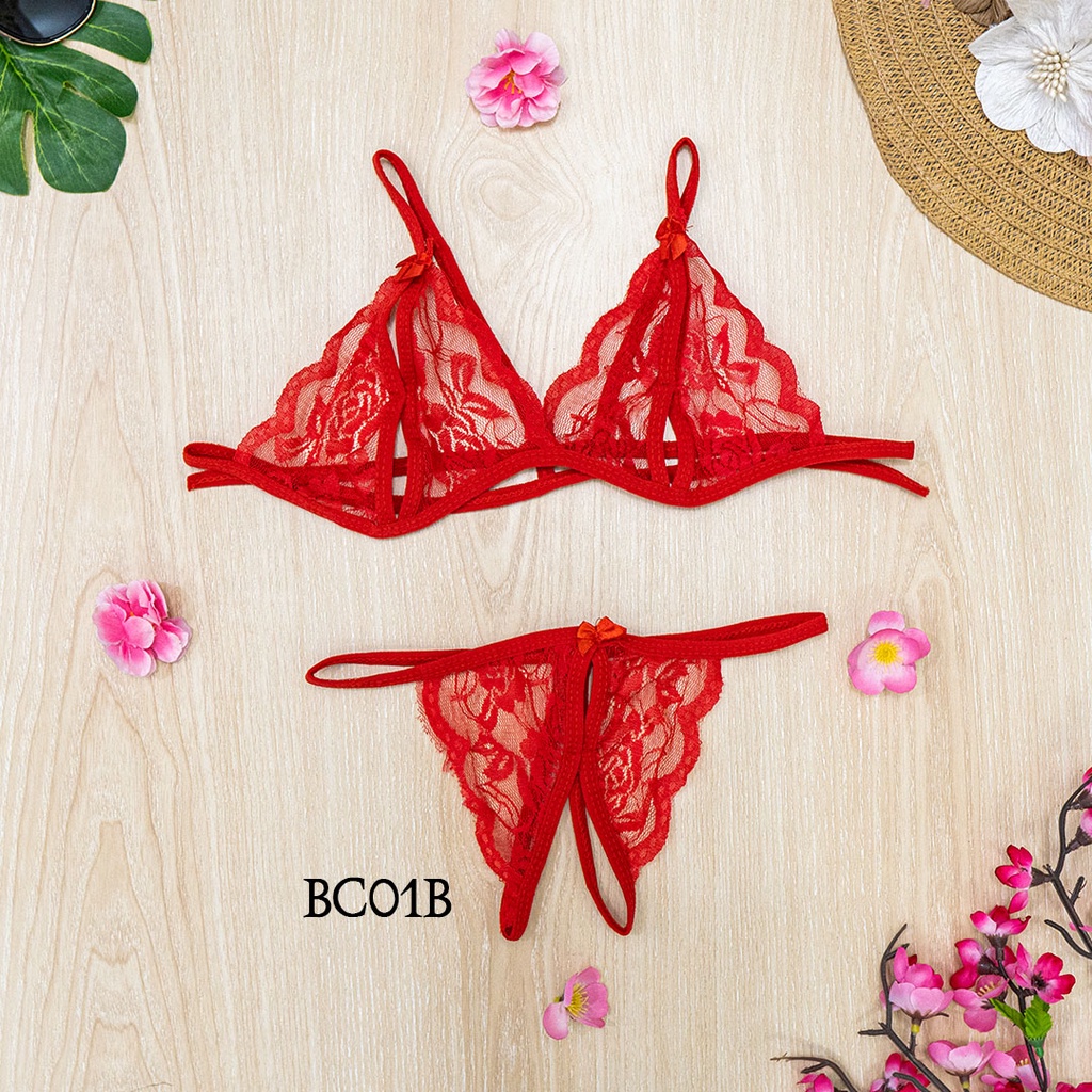 [BISA COD] BRA DAN CELANA DALAM SEXY UNDERWEAR WANITA MERAH BC01B