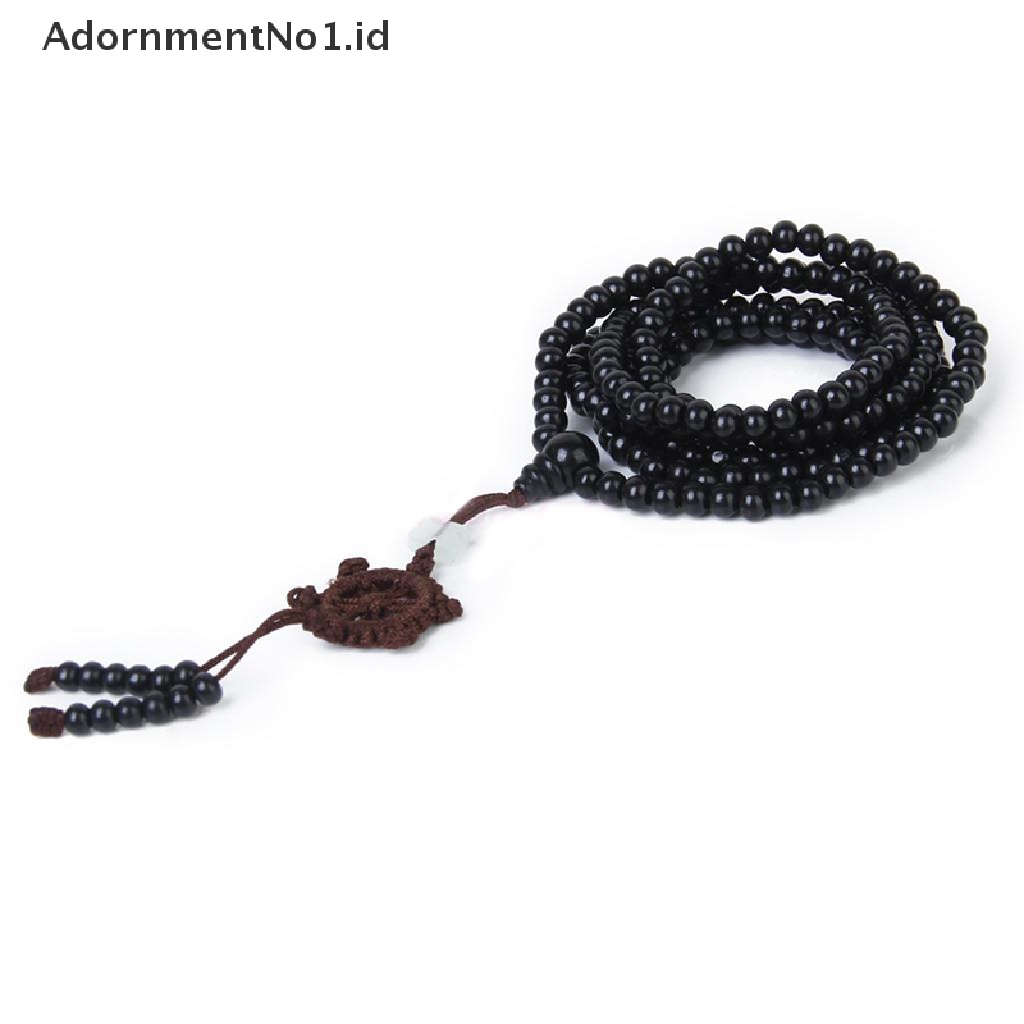 [AdornmentNo1] Sandal Buddha Tibet Hitam216Manik Tasbih Mala Gelang Kalung [ID]