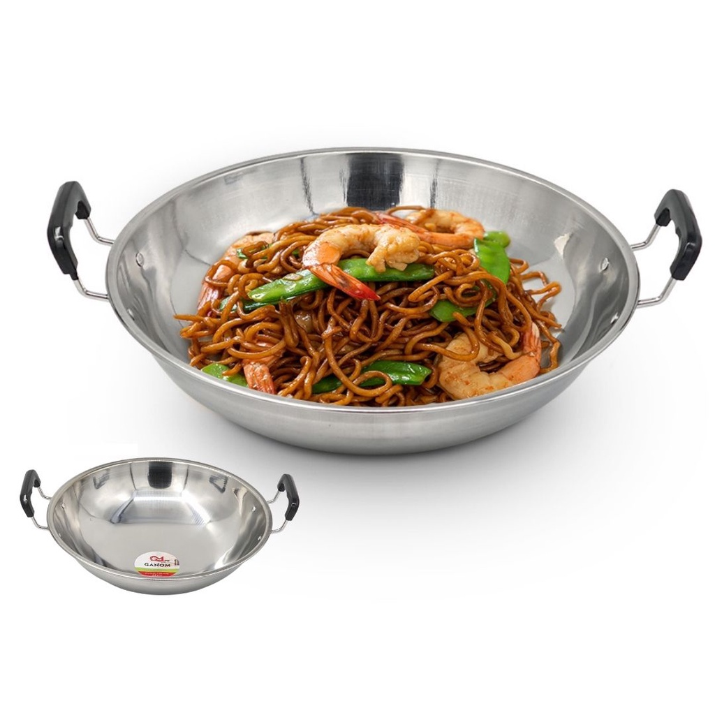 Wajan Penggorengan / Wok Pan / Kuali Penggorengan Stainless Steel 30Cm