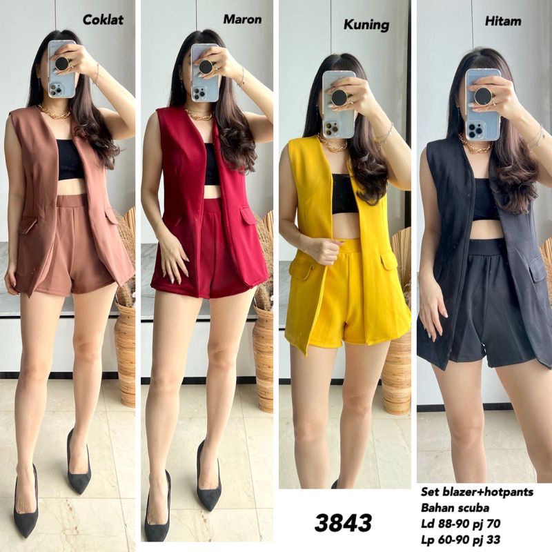 Setelan blazer scuba import