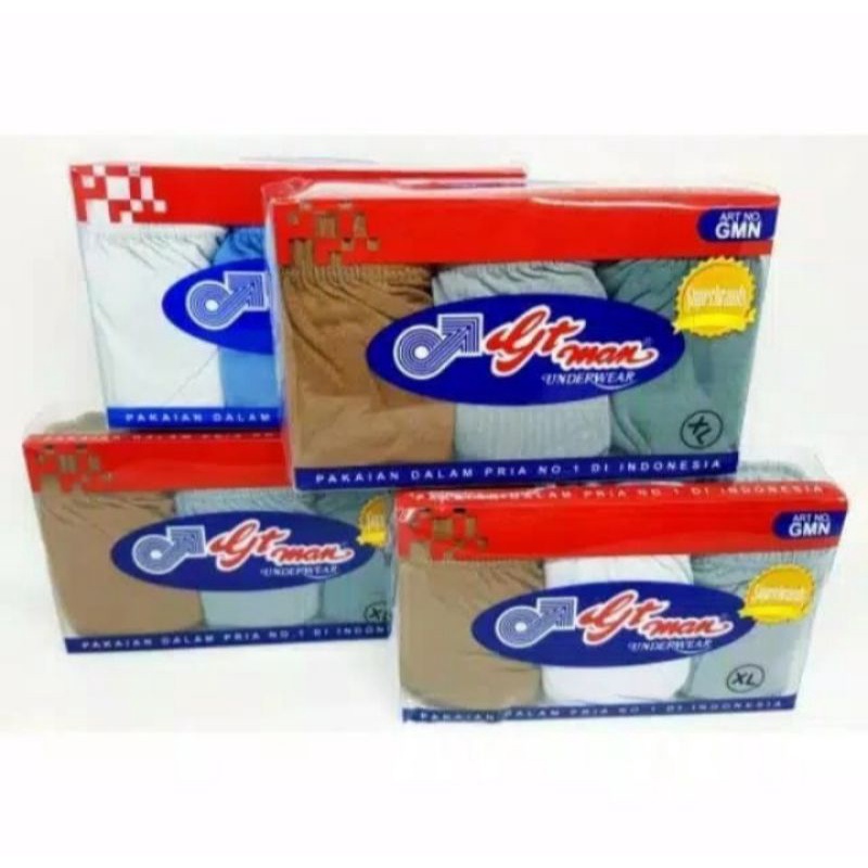 GROSIR 6PCS/½LUSIN CELANA DALAM PRIA GT MAN GMN S,M,L,XL