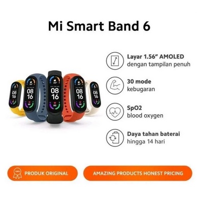 MI Smart Band 6 BLACK Garansi Resmi XIAOMI INDONESIA TAM