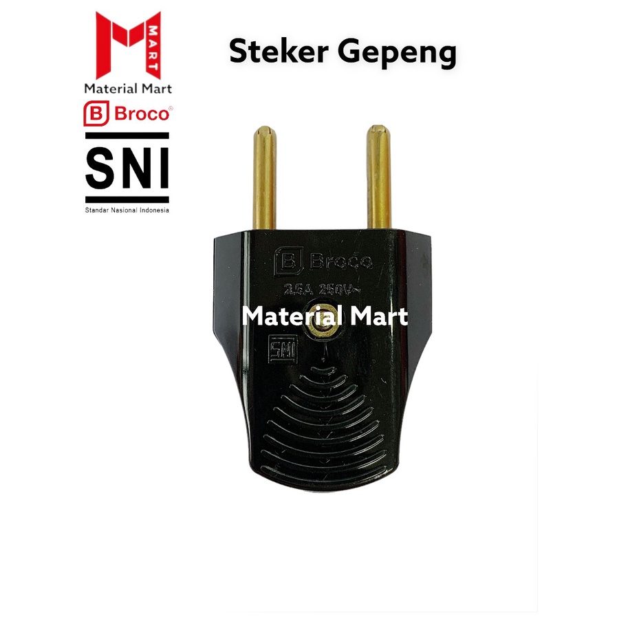 Steker Broco Gepeng SNI | Kontra Steker Gepeng Broco | Colokan Gepeng | Material Mart