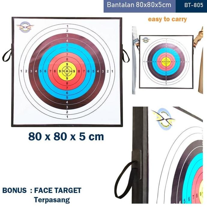 Bantalan Target 80X80X5Cm Karet Dasar Busa Sasaran Anak Panah Panahan