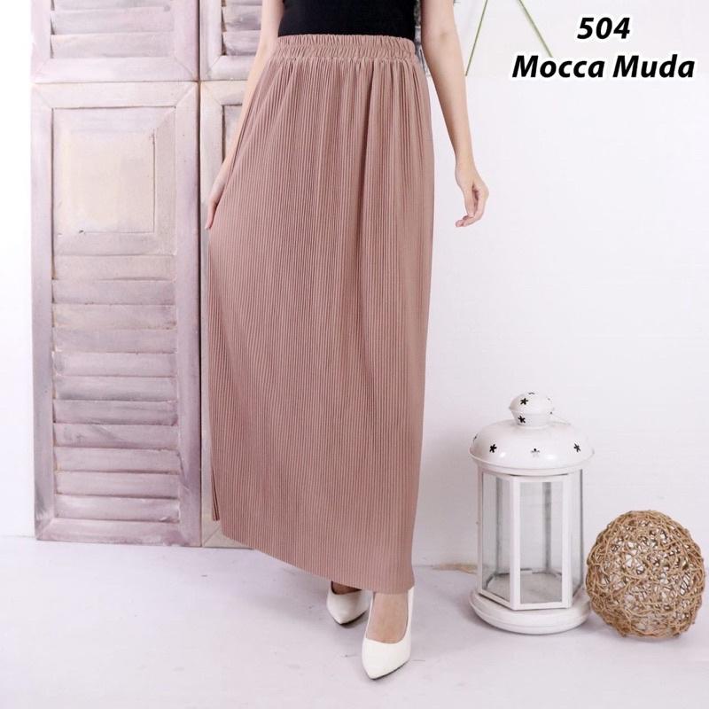 ROK SPAN PLISKET LIDI BAHAN HYGET PREMIUM/ROK PANJANG PLISKET