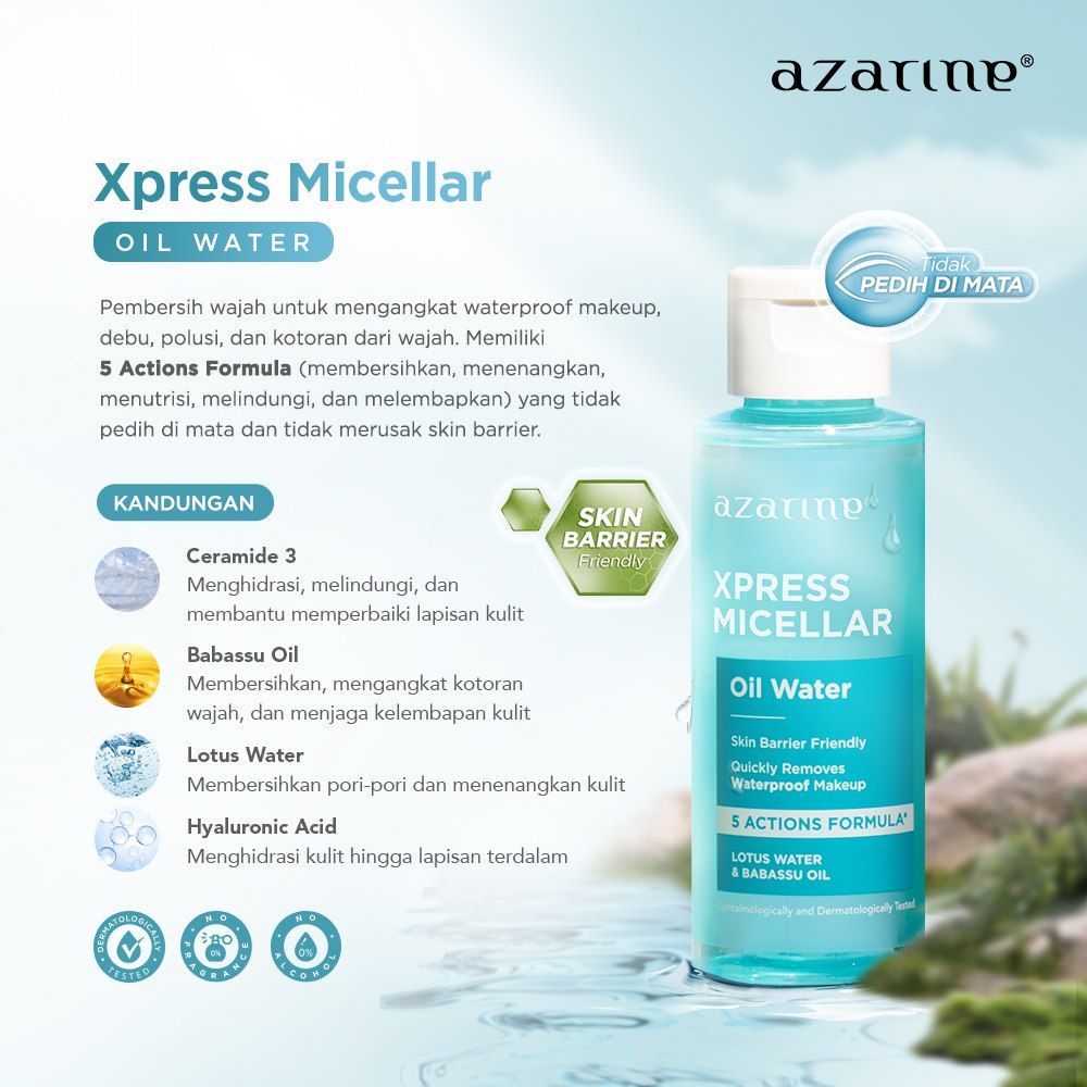GLOWMART ❤ AZARINE Micellar Water | Ceramoist Botanical | Xpress Micellar Oil Water | Azarin Pembersih Make Up