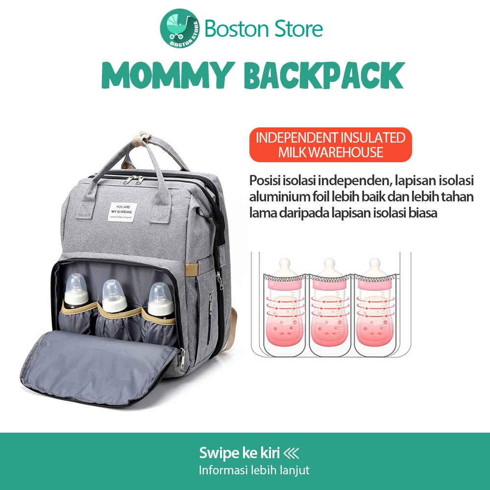 Bostonstore Tas ranjang lipat bayi portable Travel Bed box tidur Baby Multifungsi / Tas Ransel perlengkapan Bayi / Tas Ransel perlengkapan Bayi Travelling / Tas Ransel perlengkapan Bayi Multifungsi / Tas Ransel perlengkapan Travelling