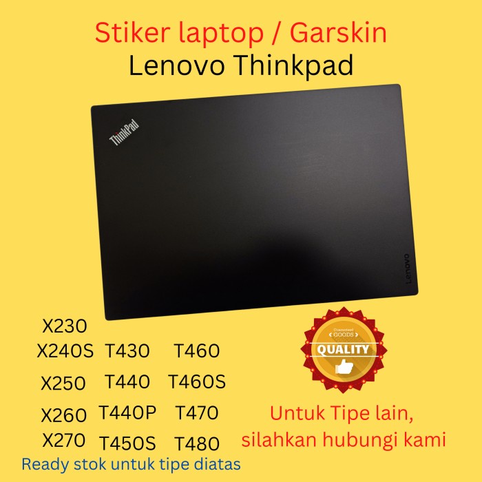 Skin Stiker Laptop Atau Garskin Laptop Lenovo Thinkpad