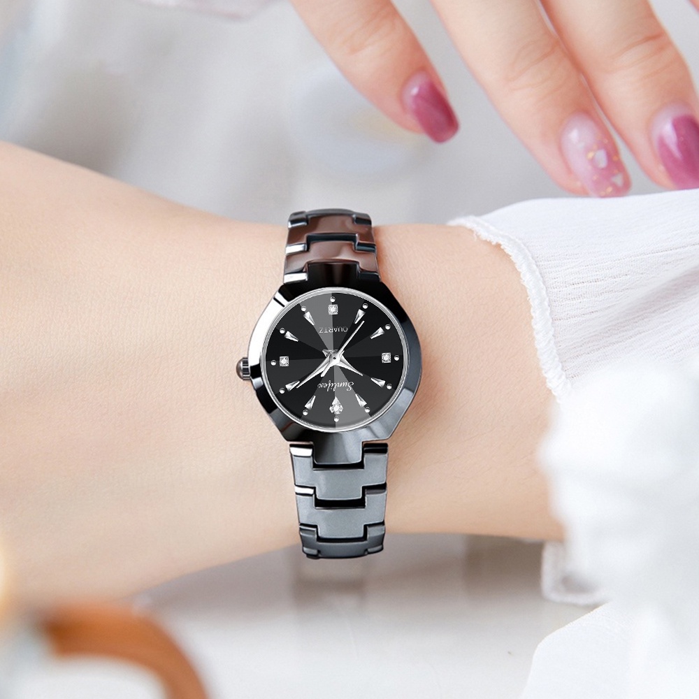 Sunlifex 9090 Jam Tangan Wanita Original Berlian Anti Air Kuarsa Bisnis Santai Wanita Jam Tangan Cewek (Kotak Gratis)-8