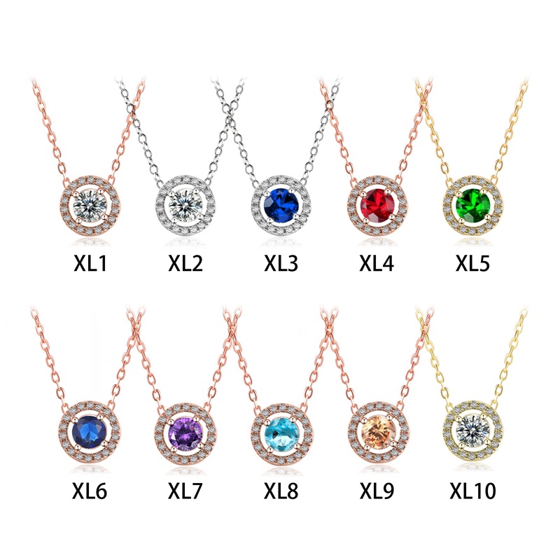 Kalung Liontin Kristal Mengkilap Untuk Wanita Aesthetic Cubic Zirconia Necklace Collar Choker Chain Di Leher