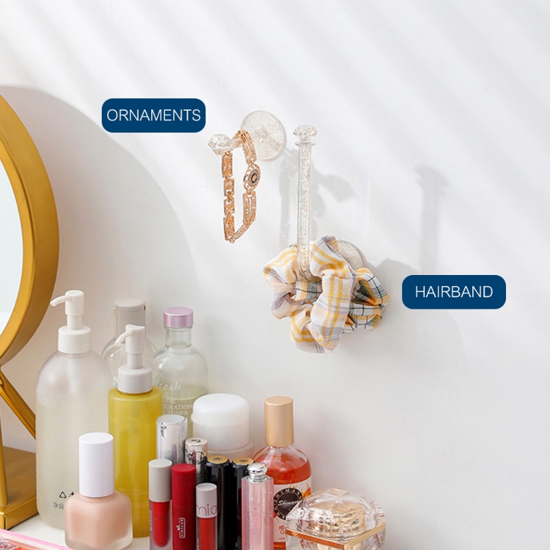 [Harga Grosir] Barang Kecil Organizer Rak Kamar Mandi Tidur Penyimpanan Gadget Anti Air Handuk Kunci Gantungan Tempel Dinding Kait Bening Tali Rambut Kalung Kacamata Holder