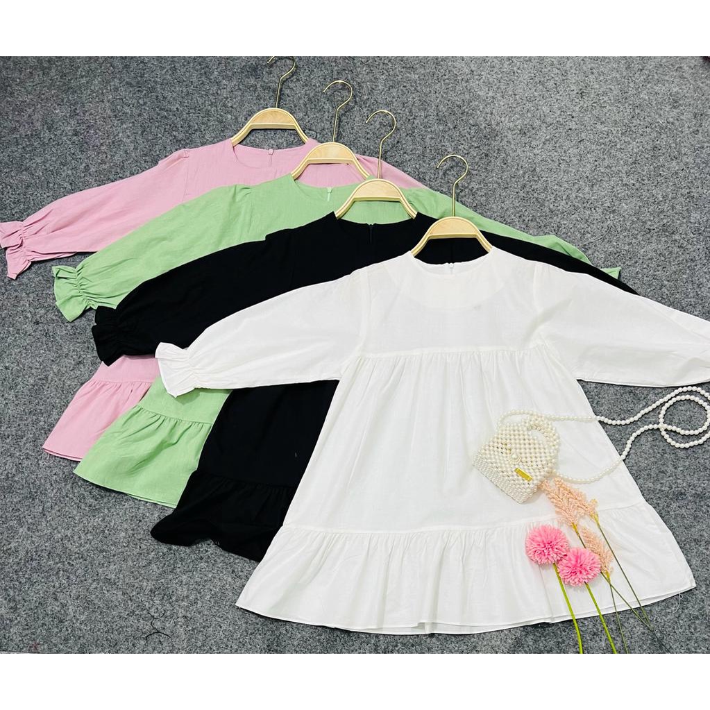 Jimmedy.id - Dress Anak Perempuan Simple Bahan Katun Umur 3-8 Tahun