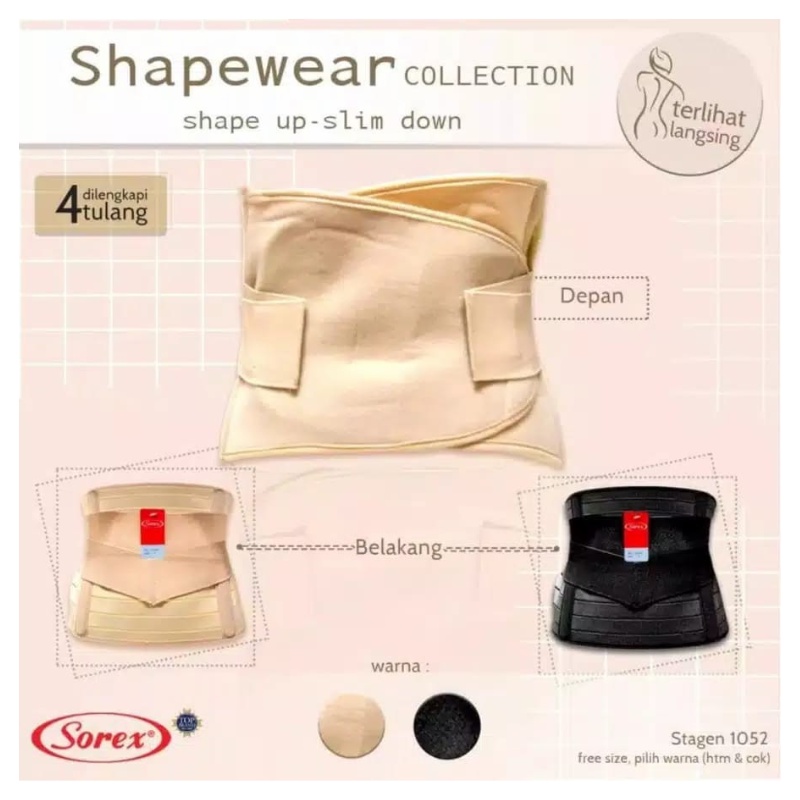 Sorex Corset Shapewear Shape Up Slim Down Stagen 1052 Korset Pelangsing Perut Sorex WHS