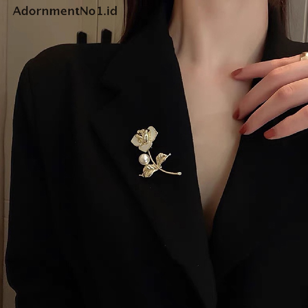 [AdornmentNo1] Bros Bunga Mawar Untuk Wanita Pria Kecantikan Flower Brooch Pin Hadiah Aksesoris [ID]