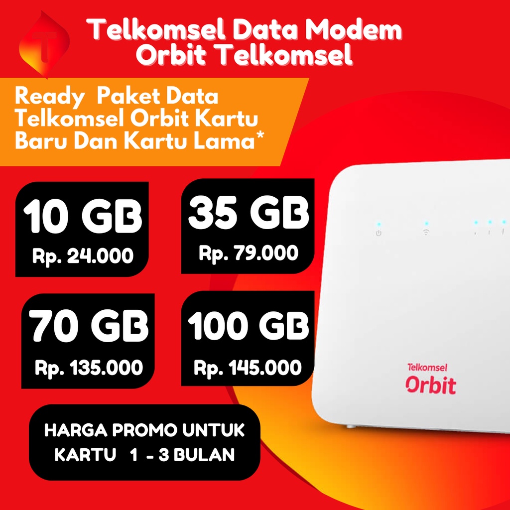 PAKET DATA INTERNET UNTUK MODEM TELKOMSEL HARGA PROMO ORBIT